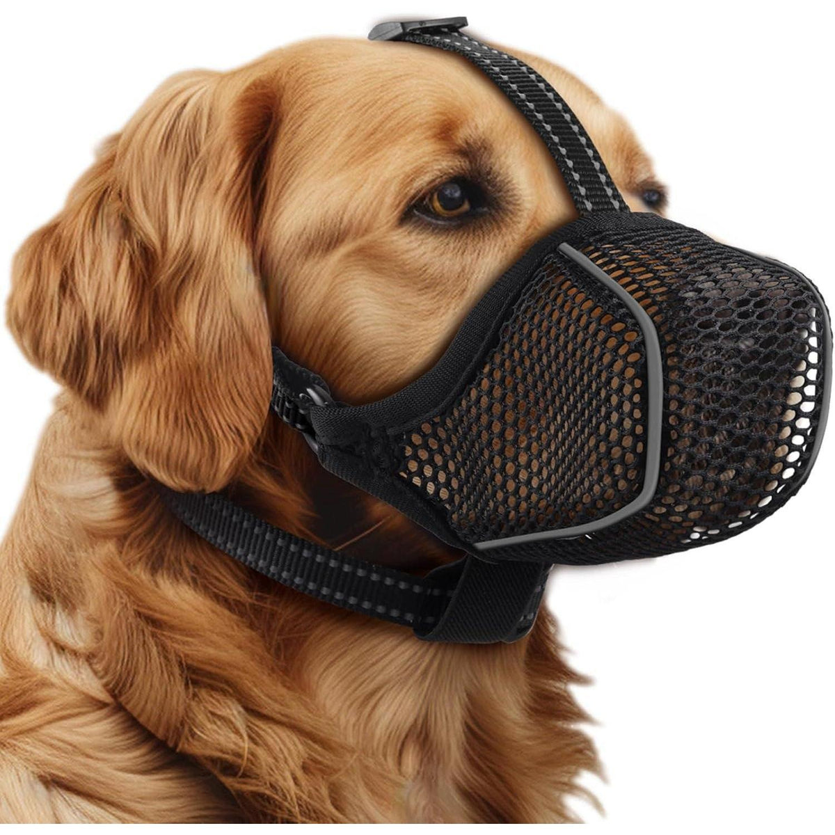 BONTHEE Mesh muzzle for dogs - Breathable, Reflective, Adjustable