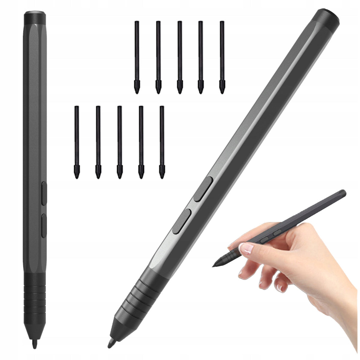BOSTO Pen stylus W11 for graphics tablets + 10 tips