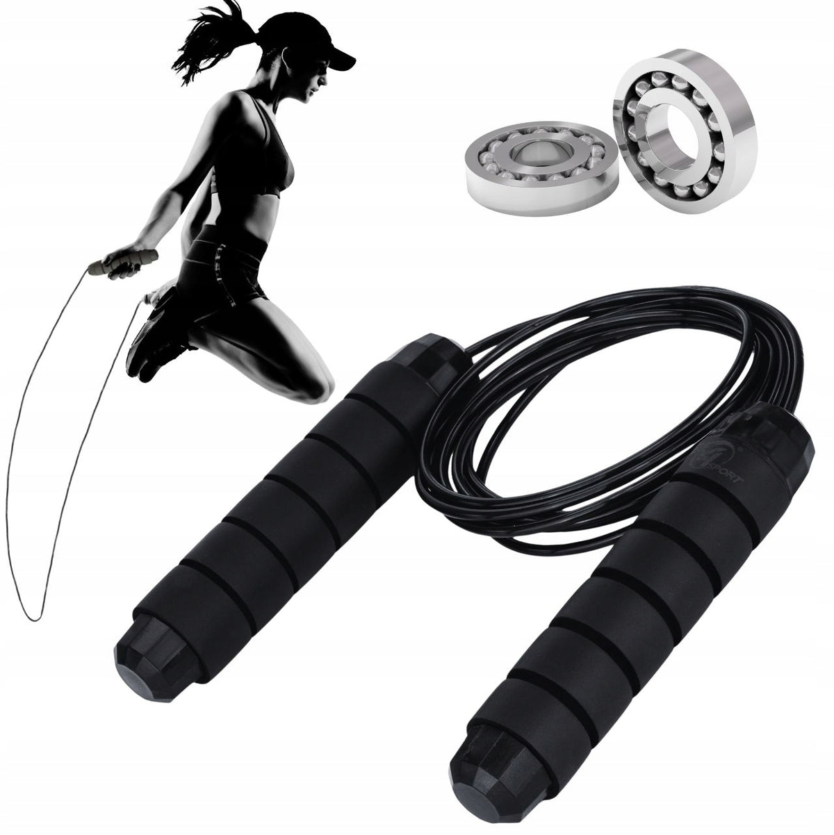 BOXING JUMP ROPE ADJUSTABLE WITH FITNESS BEARINGS CROSSFIT 280cm