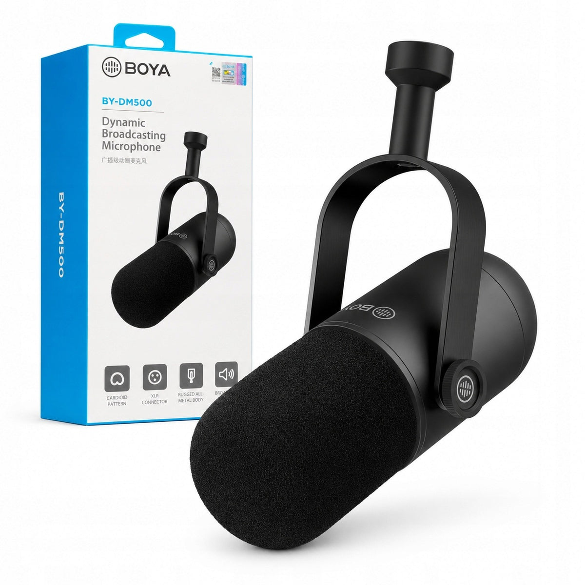 BOYA BY-DM500 XLR Cardioid Dynamic Microphone for Podcasts