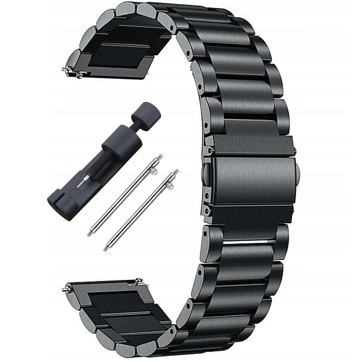 BRACELET STRAP FOR SMARTWATCH UNIVERSAL 20mm BLACK + TELESCOPES