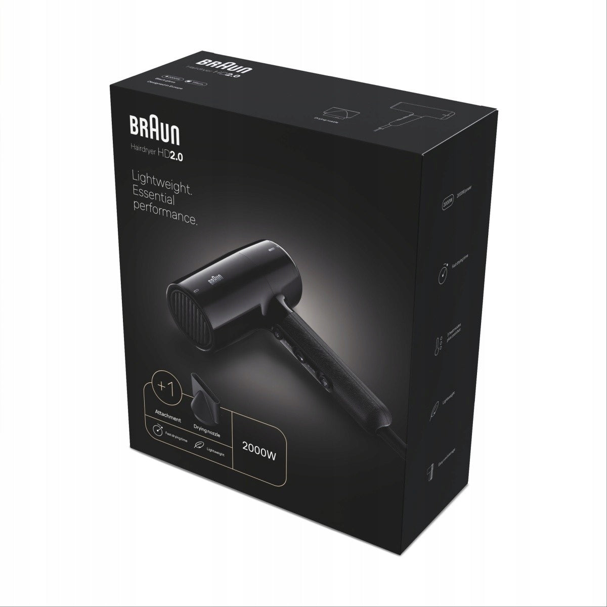 BRAUN Hair Dryer with Diffuser 2000W HD200E