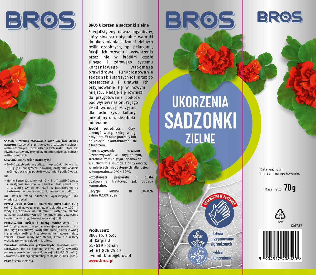 BROS Roots herbaceous seedlings, rooter for green plants 70 g Packaging status original