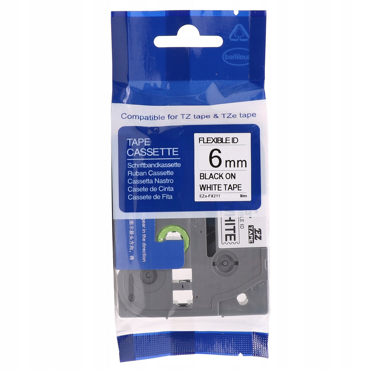 BROTHER TAPE TZe-FX211 6MM white FLEXIBLE Packaging status original