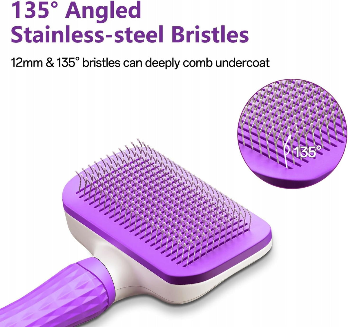 BRUSH FOR GROOMING DOGS AND CATS GENTLE EFFECTIVE AND COMFORTABLE Packaging status original