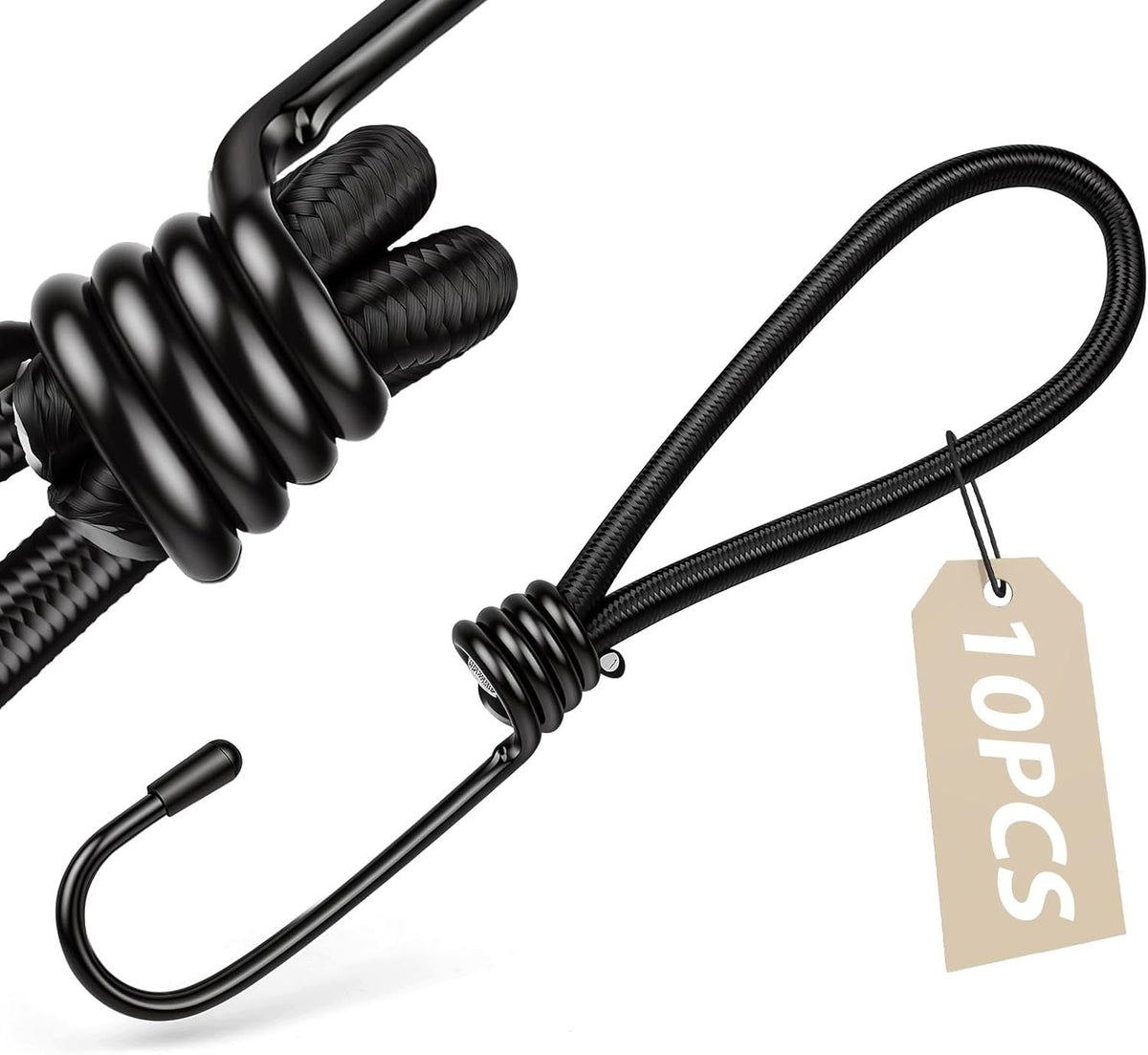 BUNGEE CORDS WITH HOOKS 150MM 10PCS ELASTIC STRAPS