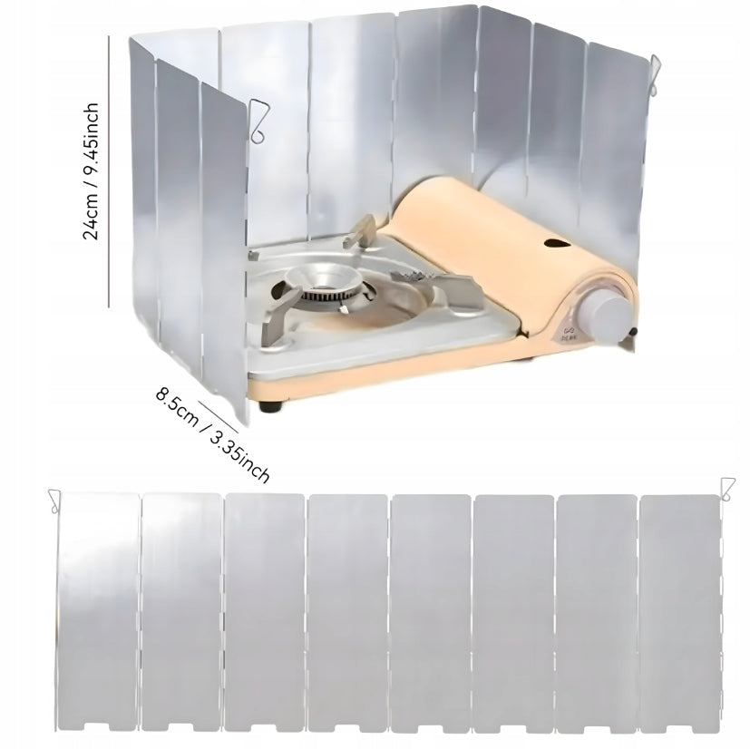 BURNER COOKER WIND SHIELD | FOLDING ALUMINUM PARTITION Packaging status original