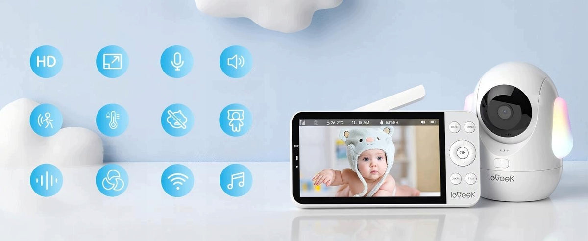 Baby Monitor 5.5'' 2K Camera 4MP WiFi PTZ 355° Baby Monitor Packaging status original