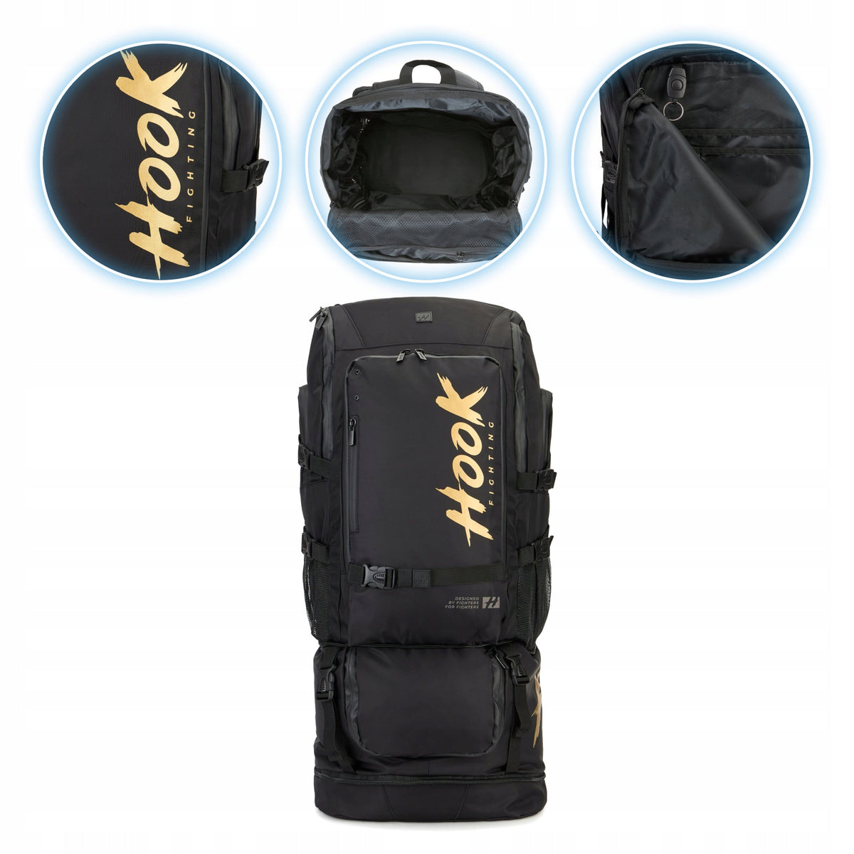 Backpack HOOK FIGHTING Competition 45/63 l black SPACIOUS SEPARATE POCKET