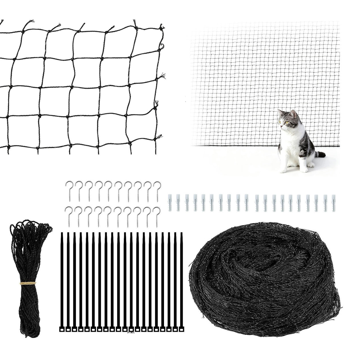 Balcony Net For Cat Set 8x3m Eyelets 3x3cm Nylon Aesthetic