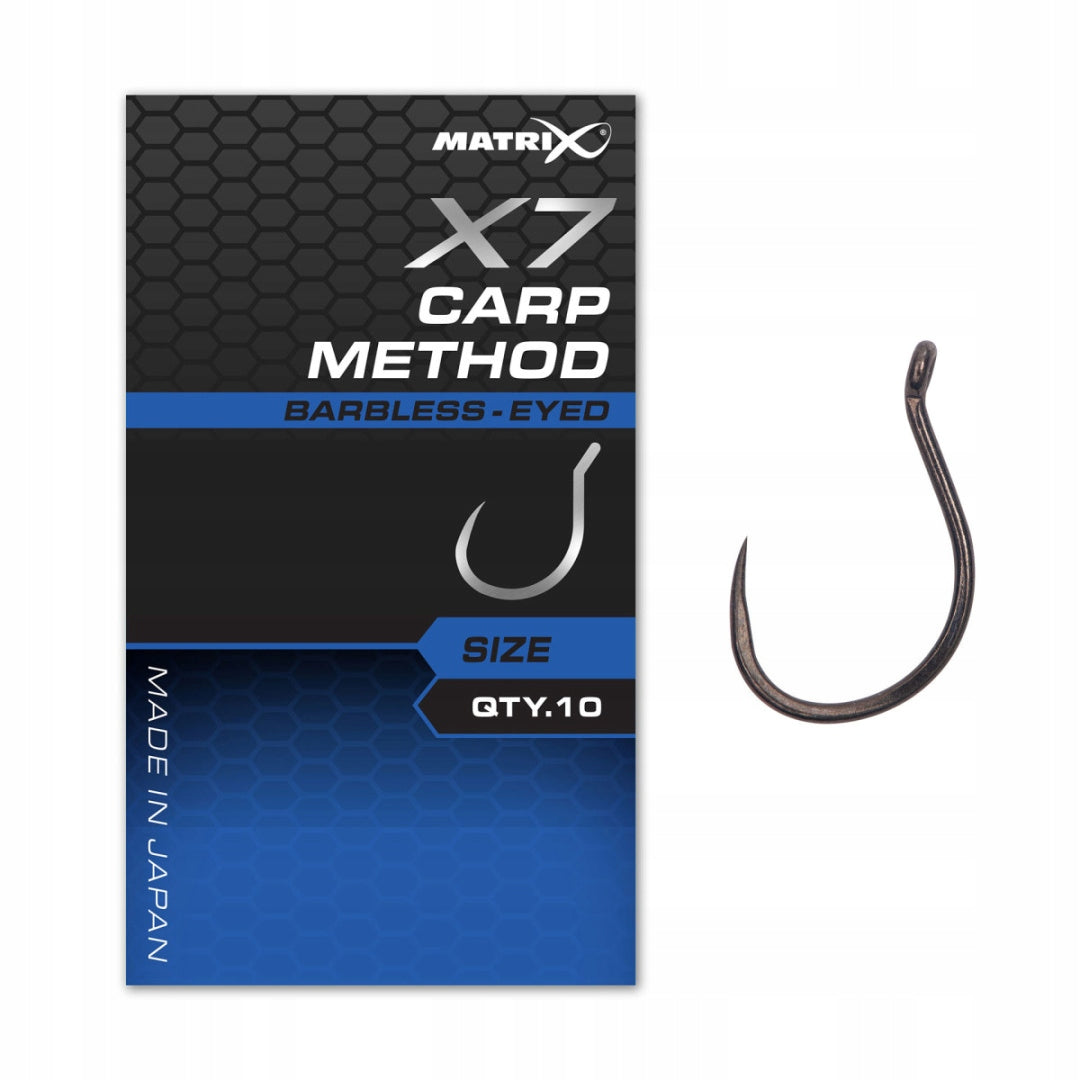 Barbless Hooks Matrix X7 Carp Method size 12 GHK191