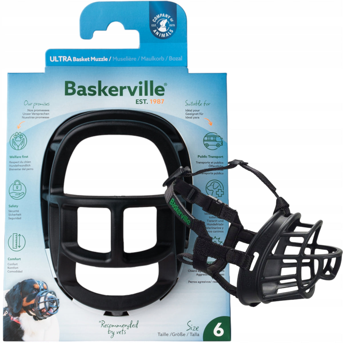 Baskerville Physiological muzzle Plastic Ultra Muzzle size 6 Bulmastif