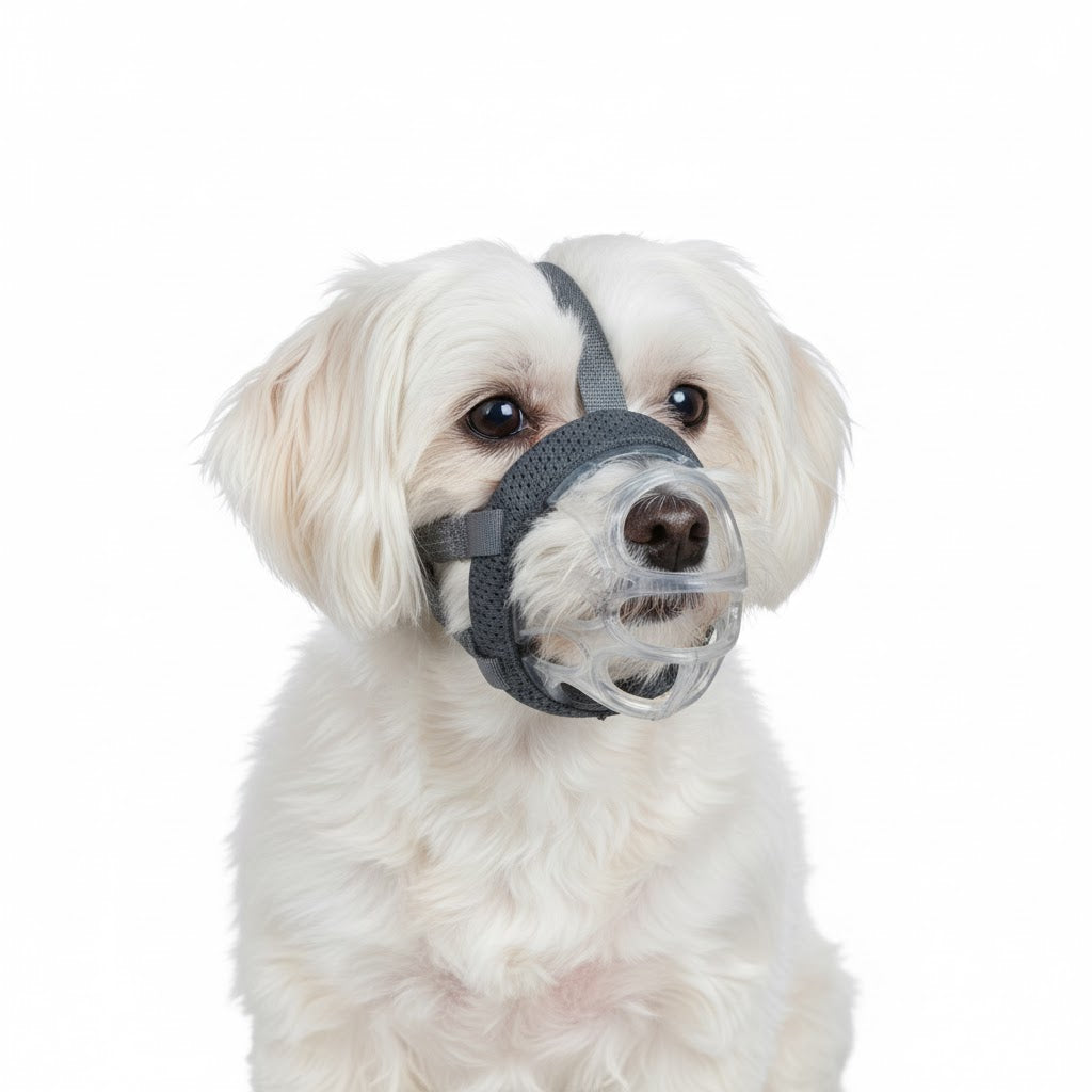 Baskerville muzzle INVISA Physiological Transparent Basket Muzzle Roz 1 Packaging status original