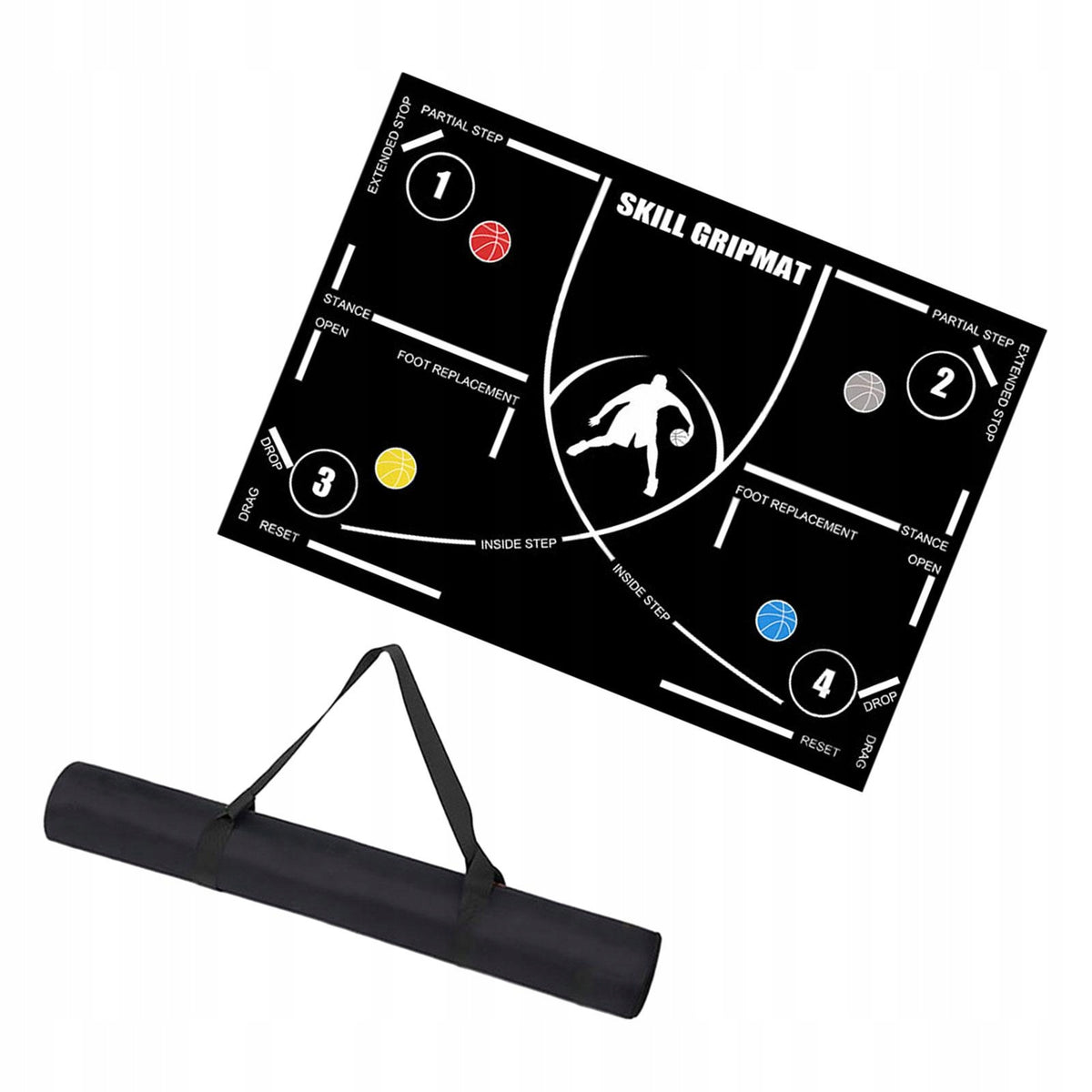 Basketball Footwork Mat, Basketball Dribbling Mat, Non slip, White Line