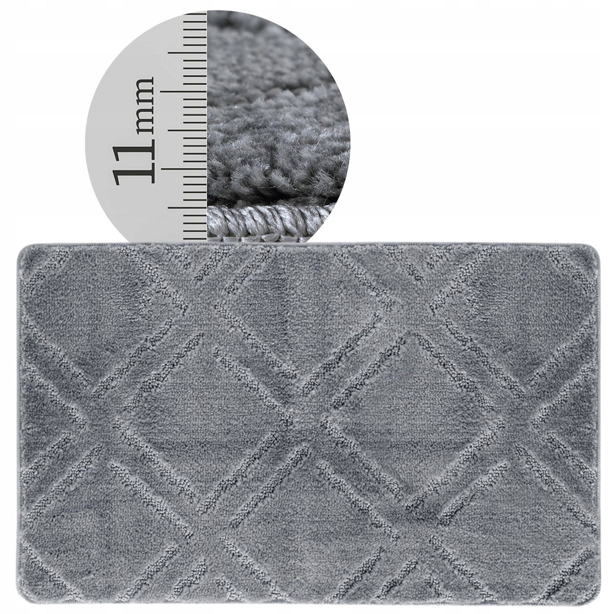 Bathroom Rug 50x80 Non-Slip Large Bathroom Mat Silver Grey
