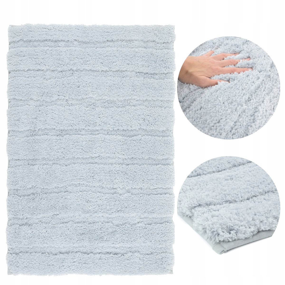 Bathroom Rug Anti-Slip Thick Soft Fluffy 60x90cm Grey Nice