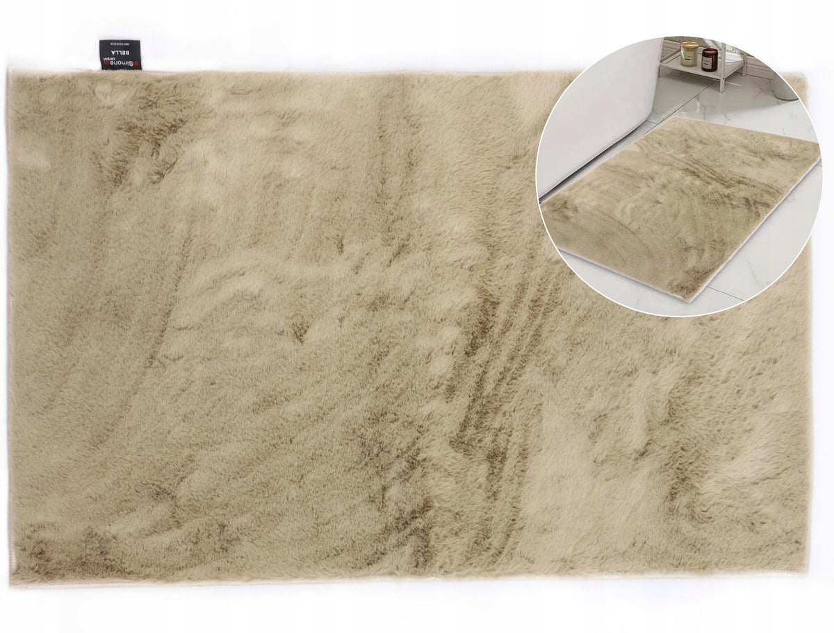 Bathroom Rug Anti-slip Soft Rabbit Beige 50x80 cm Bella