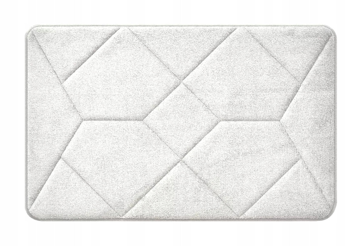 Bathroom Rug Embossed White Anti-Slip Absorbent Large 50x80 cm