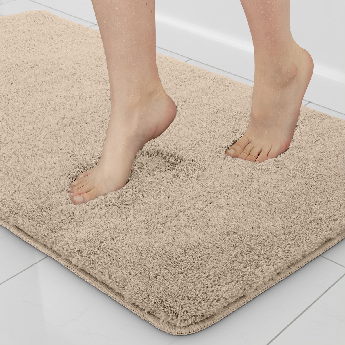 Bathroom Rug Non-slip Soft 60x50 DarianA Comfort Light Beige
