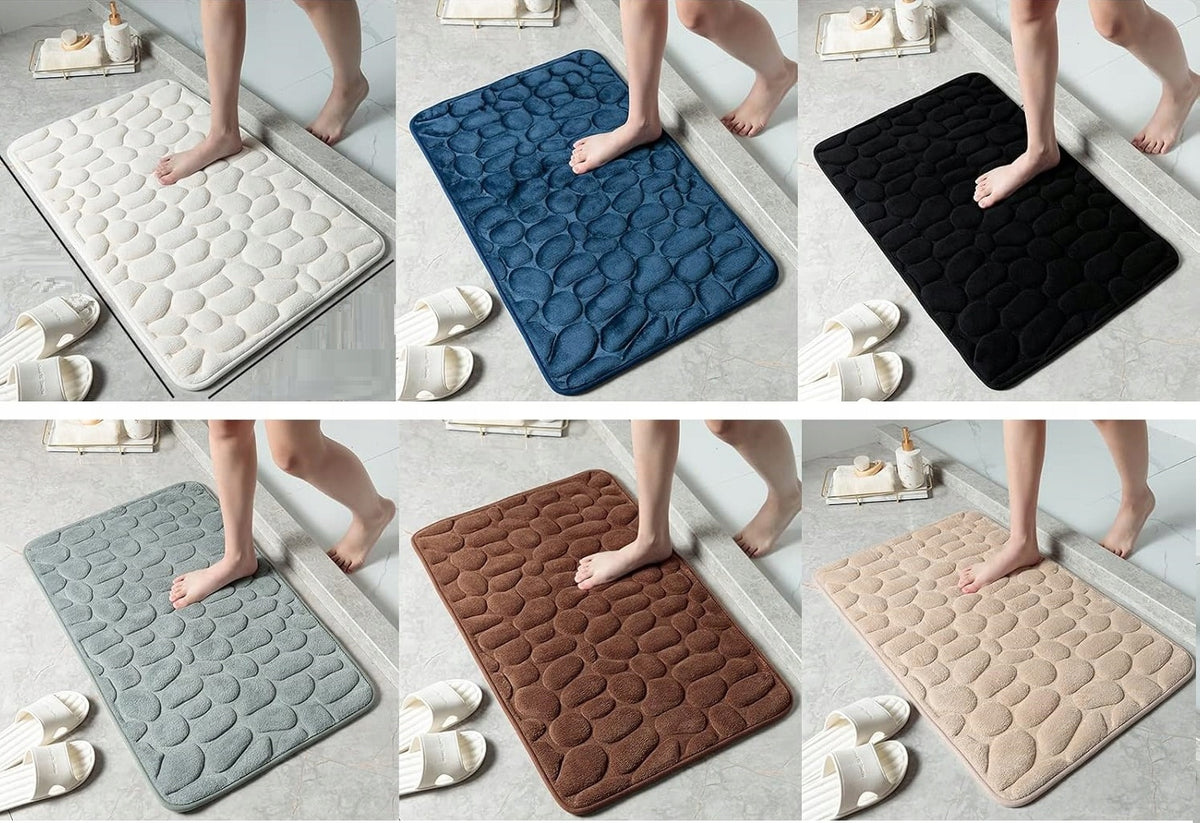 Bathroom Rug Soft Quick Drying Light Grey Anti-slip 40x60cm Length 40 cm
