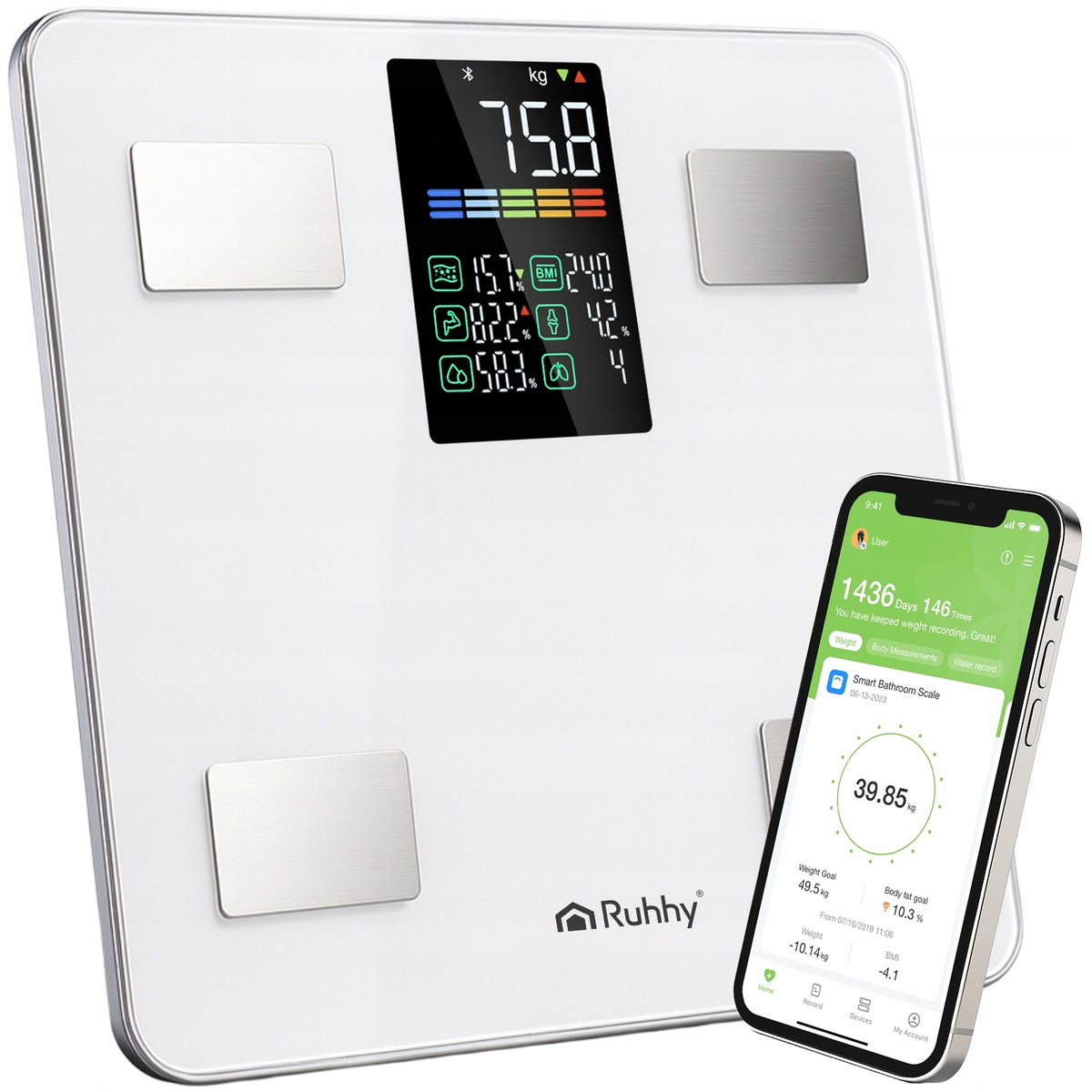 Bathroom Scale Analytical Electronic Smart Application BMI Body Analysis