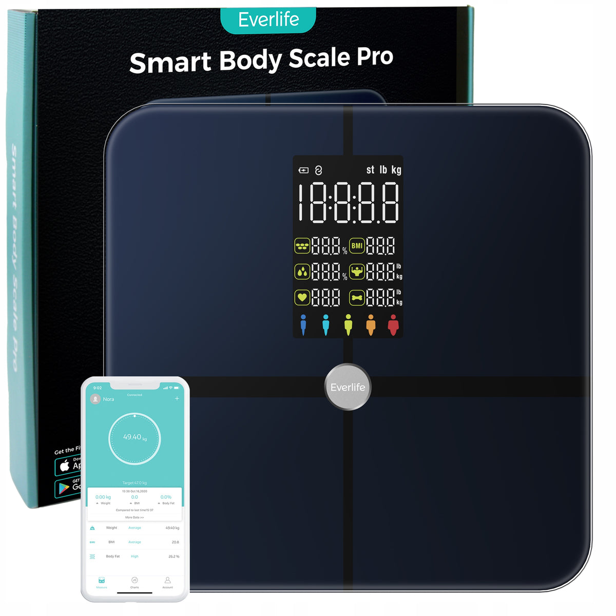 Bathroom Scale Analytical Muscle Measurement BMI Application in Polish 20in1