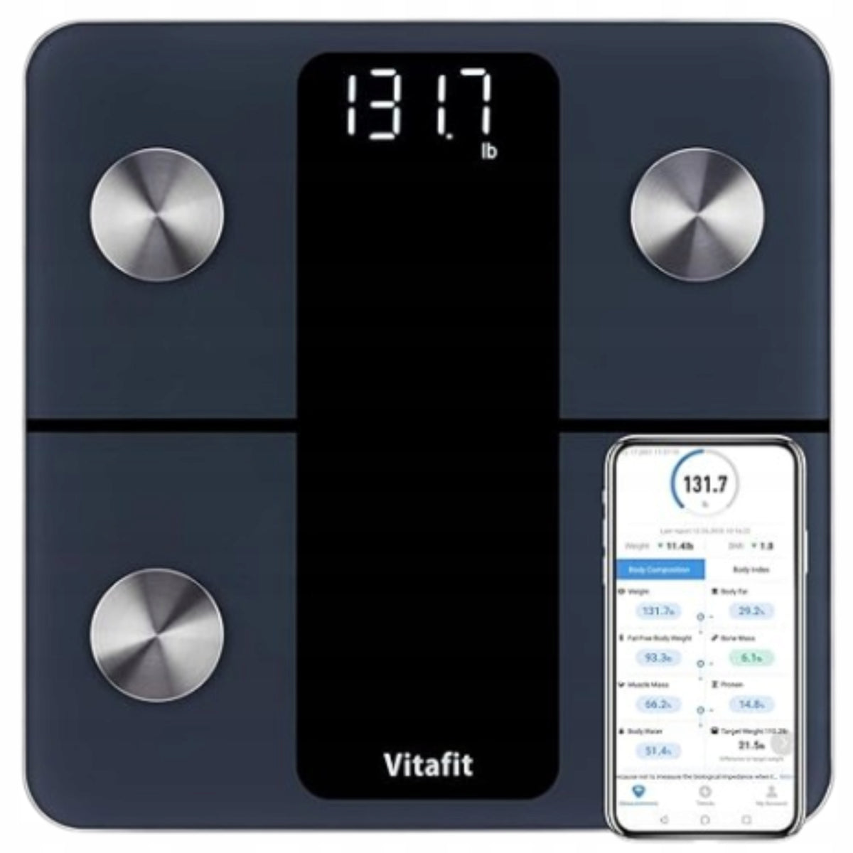 Bathroom Scale Smart Vitafit Electronic Analytical Glass