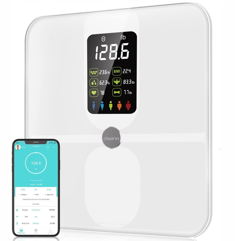 Bathroom scale with application Healthkeep BMI black