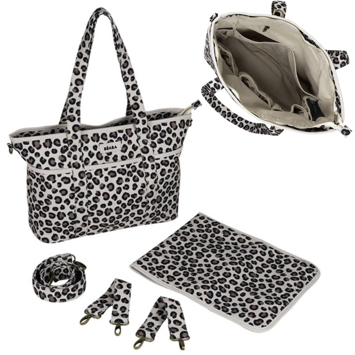 Beaba Bag for Mom for Stroller 22L + Changing Mat Madrid Leopard Clay