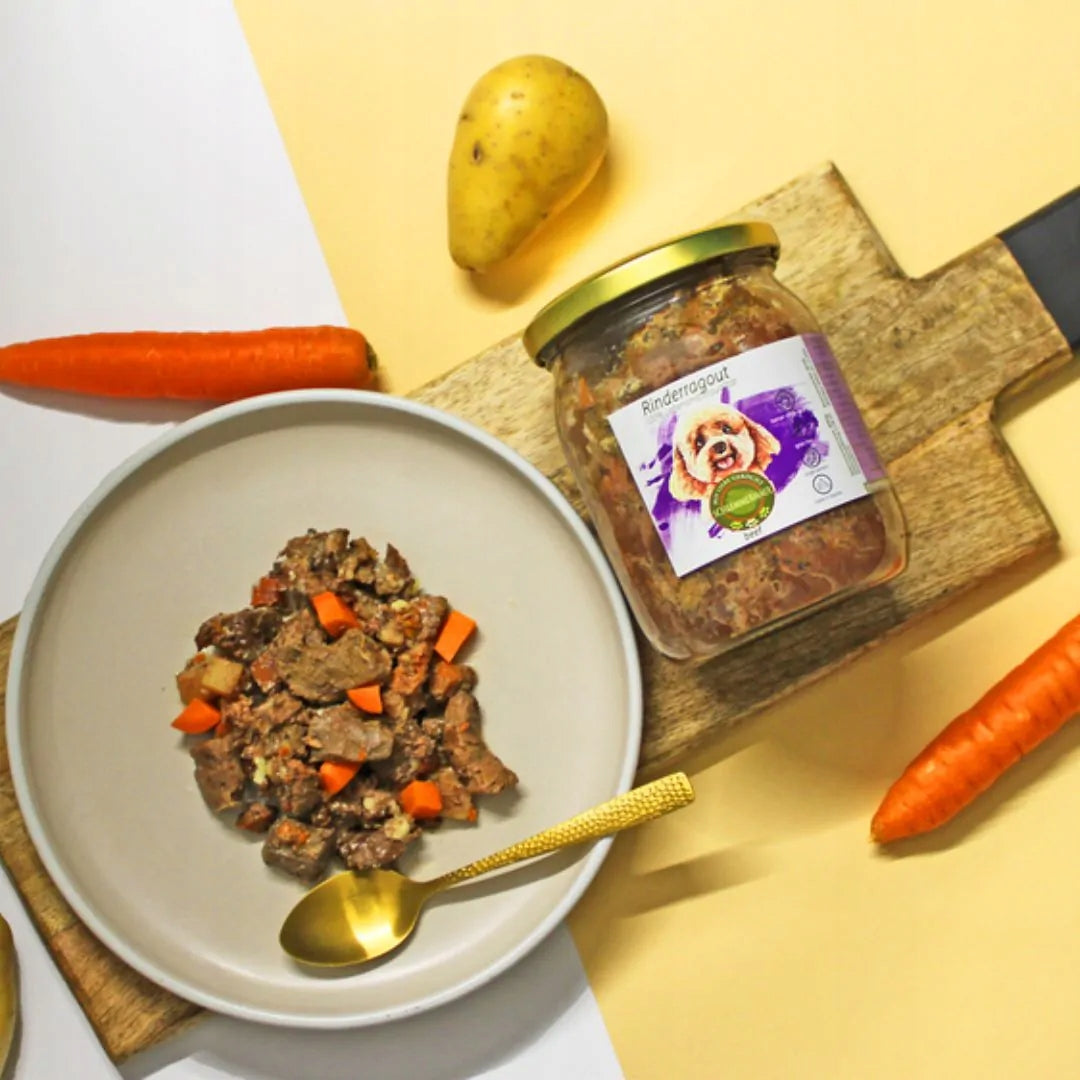 Beef Ragout with Carrot 200g Cooked Dog Food Packaging status original