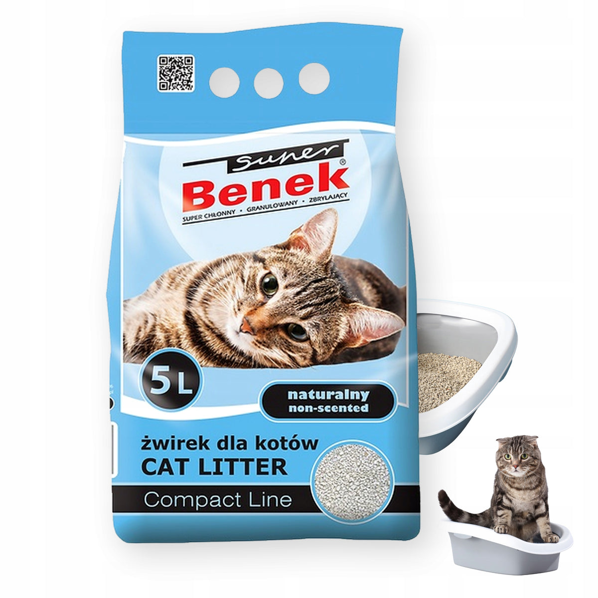 Bentonite litter Super Benek COMPACT 5l Manufacturer code SB-COMPACT-5L
