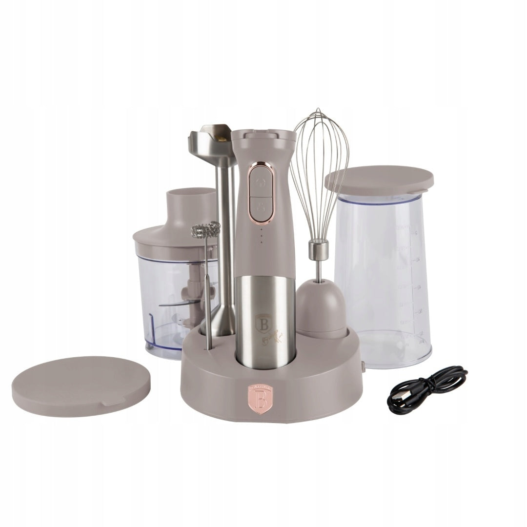 BerlingerHaus Taupe Collection Wireless Multifunction Hand Blender