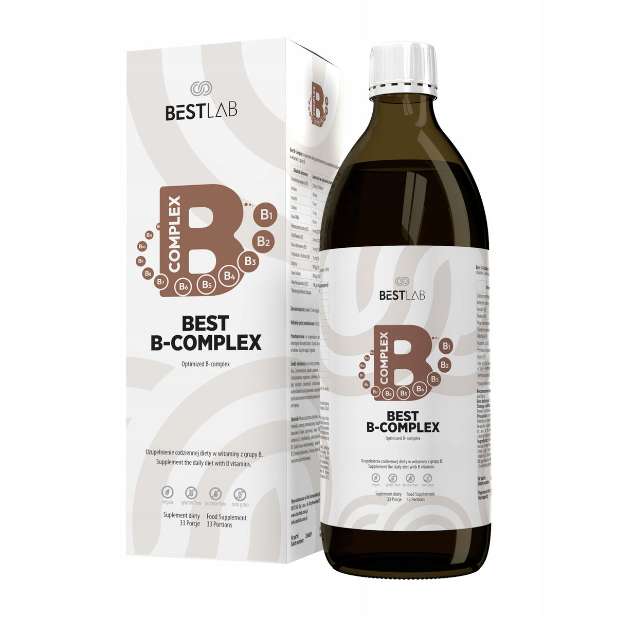 Best Lab B-Complex 500 ml - liquid vitamin B, active methylated forms