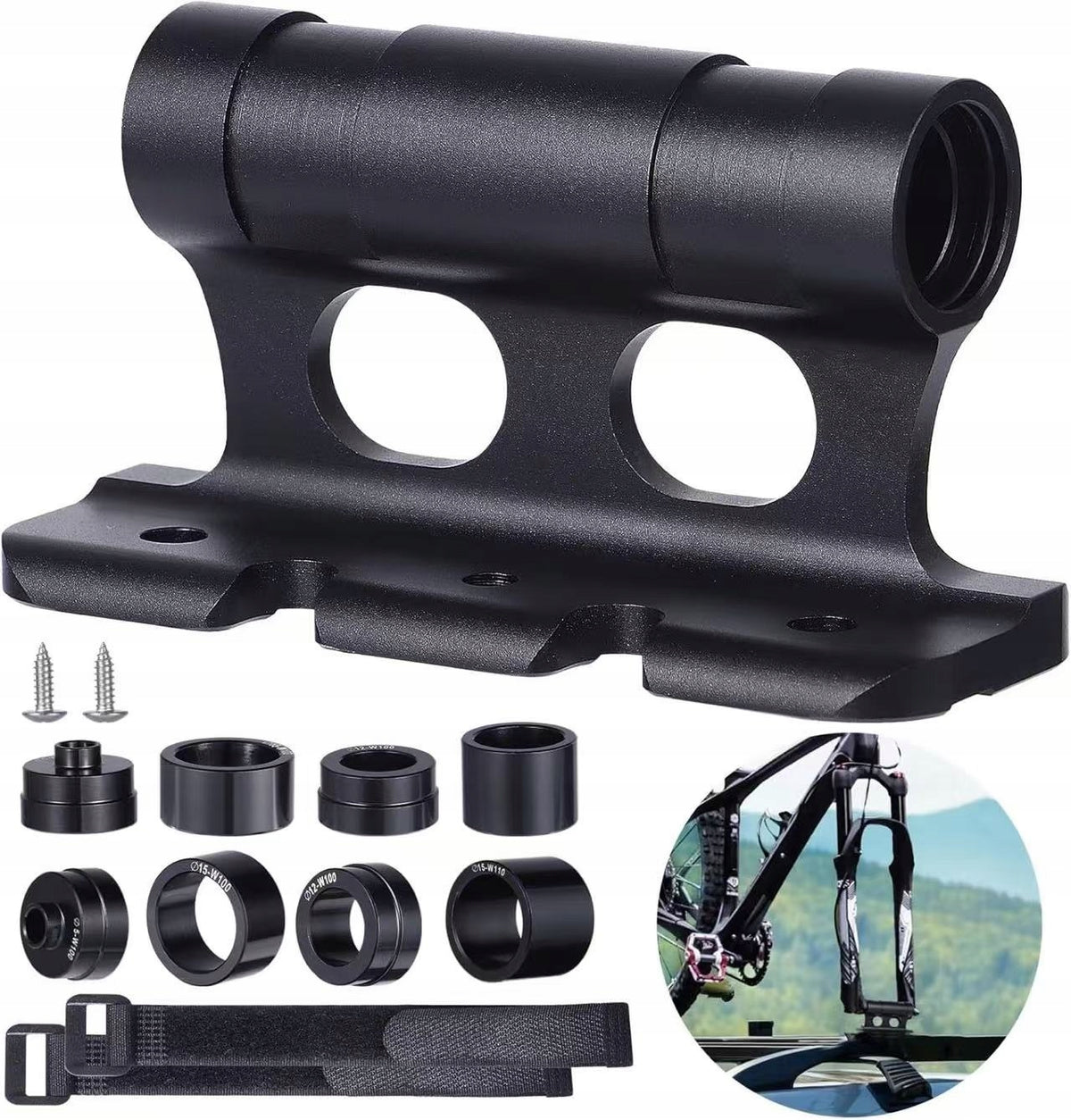 Bicycle Fork Holder for Roof Rack – Aluminum Adapter