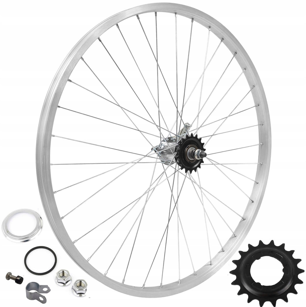 Bicycle wheel complete Rear TORPEDO 28 inches Aluminium hub Polish