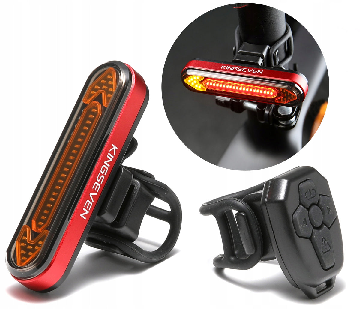 Bike Light Rear USB LED Indicators + Remote Control