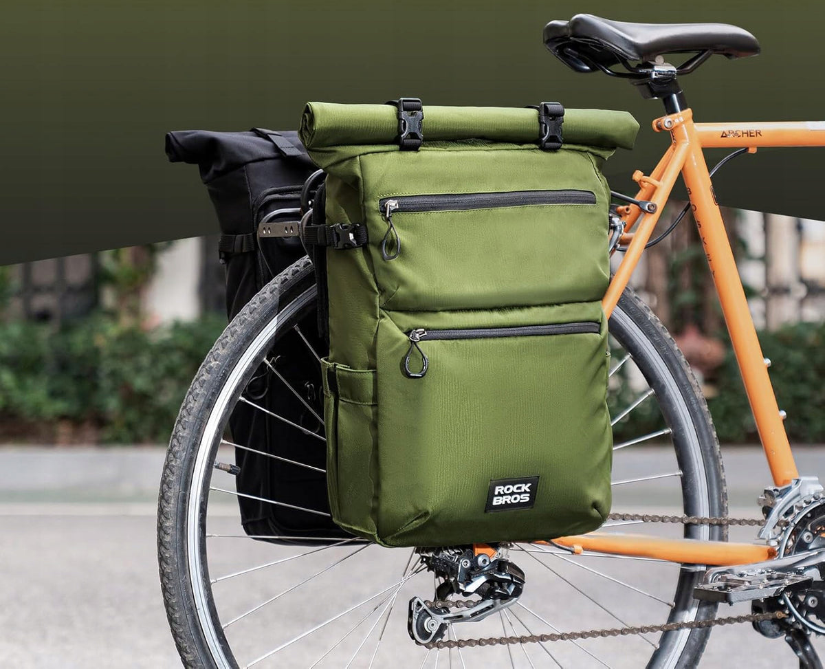 Bike Luggage Bag 3in1 BACKPACK Function 11-16L ROCKBROS A34 Green Color black