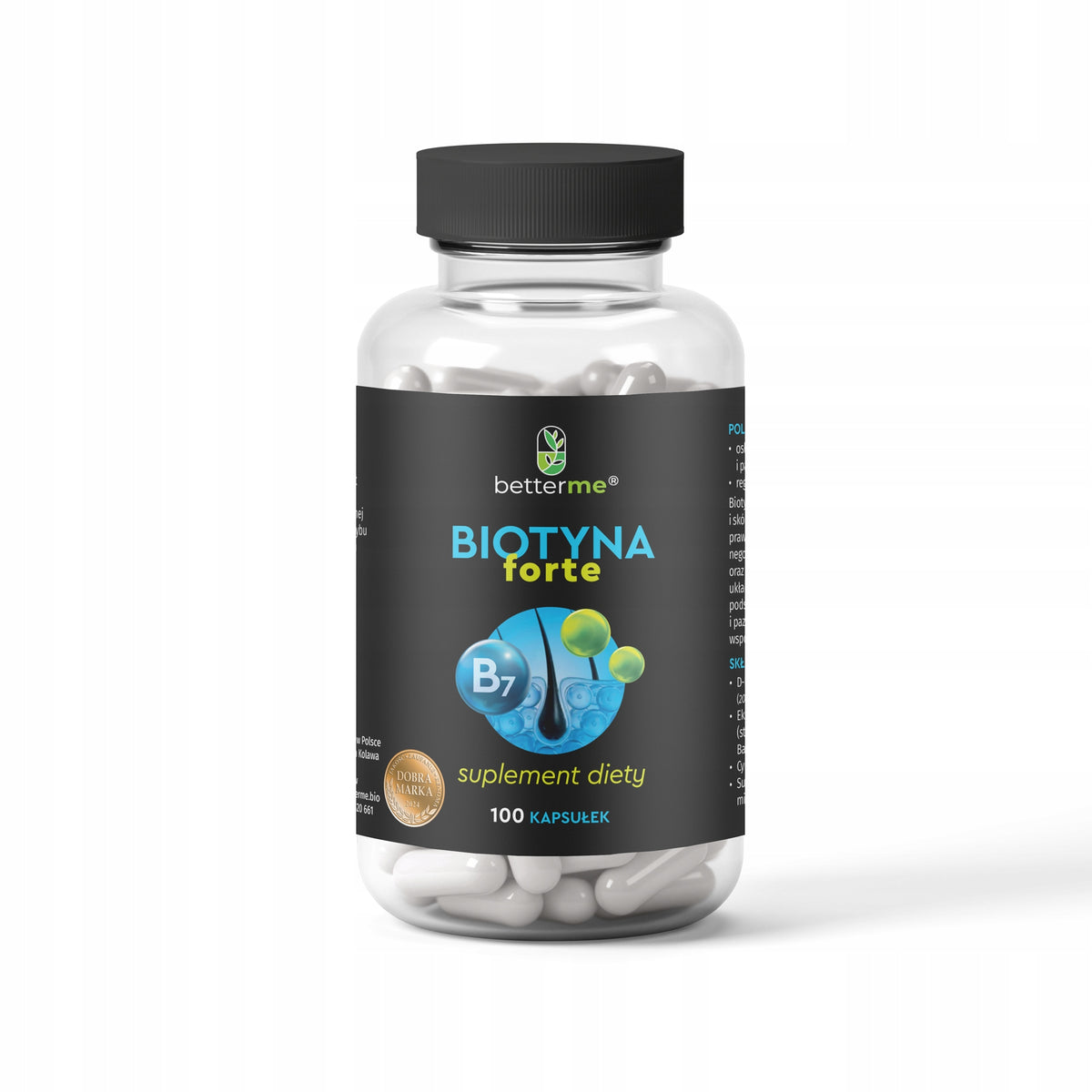 Biotin Forte For Hair 10 mg Vitamins Skin Nails 100 tablets BetterMe