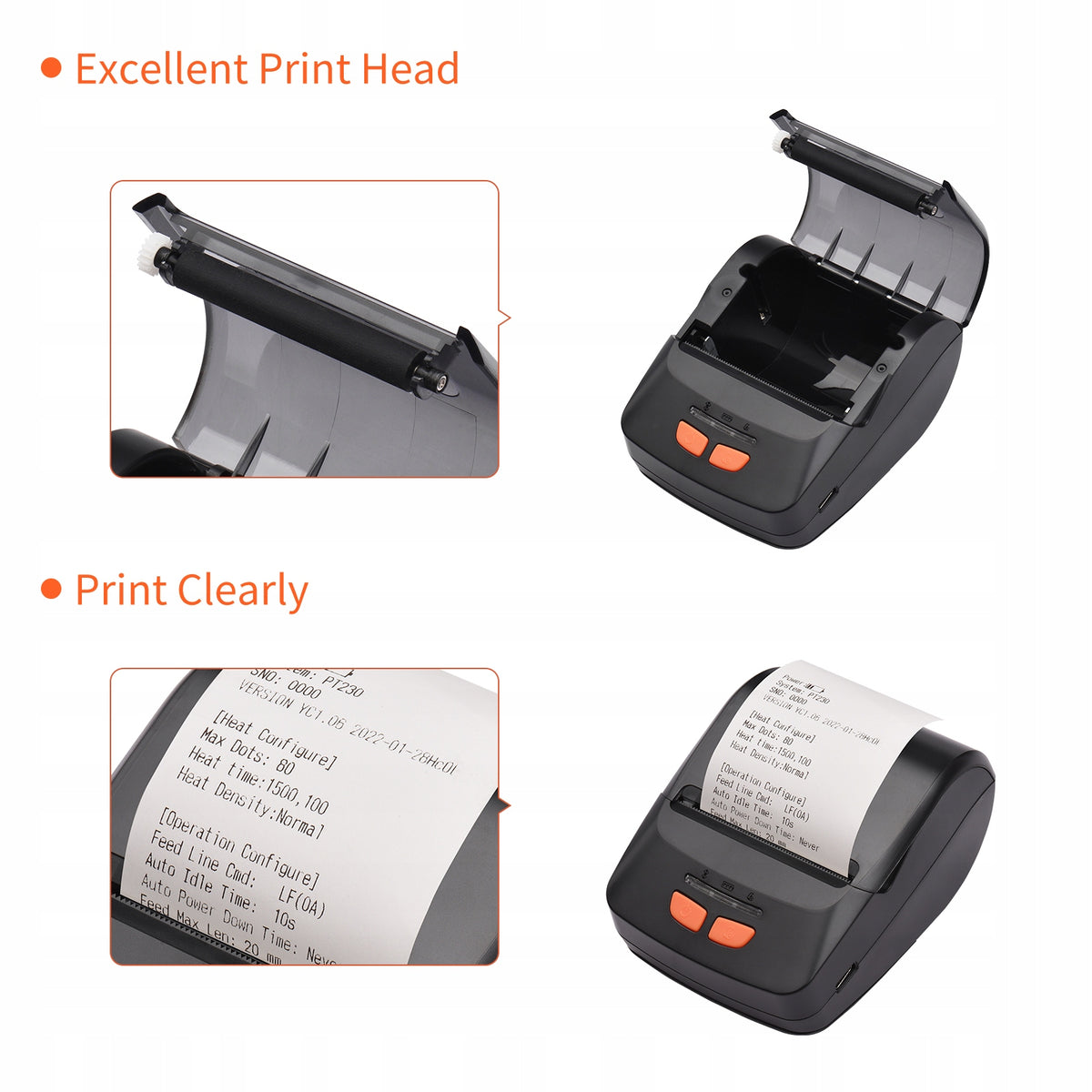 Bisofice Receiver Printer Portable 58mm Mobile UL Printer