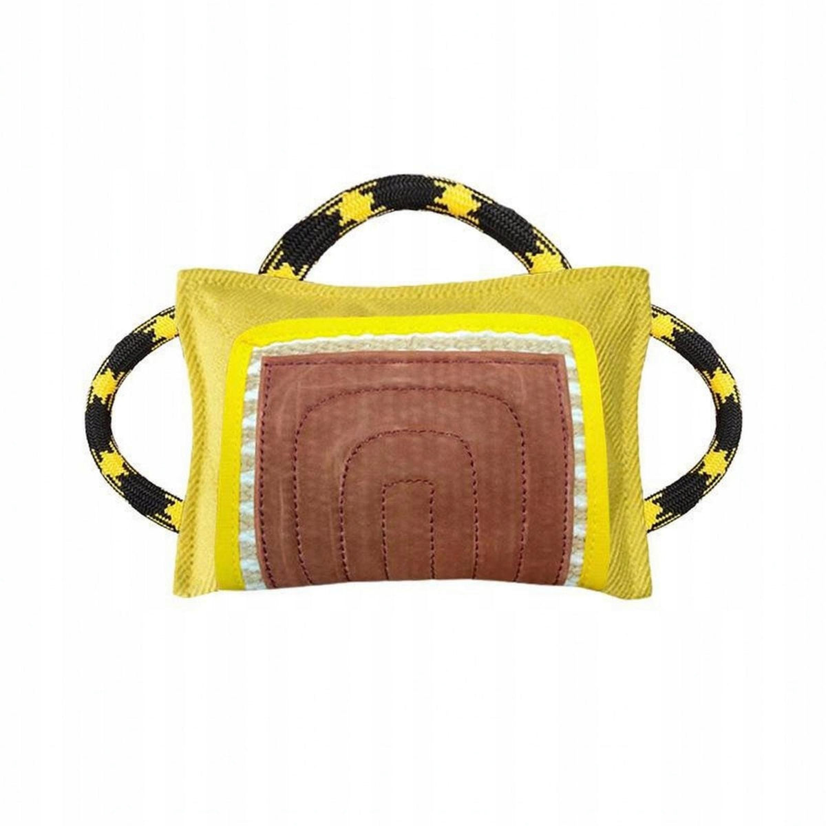 Bite Pillow Tug Toy Rectangular Dog Bite Pad Long Lasting Material Yellow