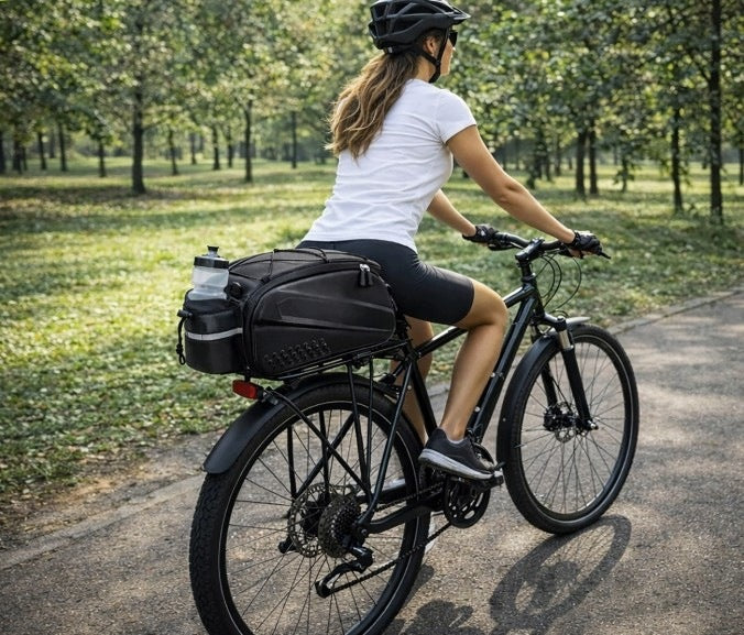 Black 10-Liter Rear Bike Rack Bag with Zipper Manufacturer code GEAROX 10l USZTYWANIANA SAKWA