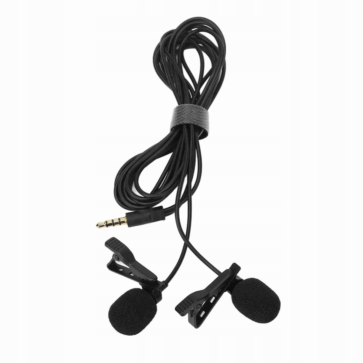 Black Dual Head Lavalier Microphone Lapel Brak RX Installation