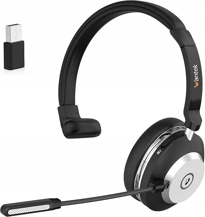 Bluetooth Earphone Wantek for PC 45h ANC USB 5.3