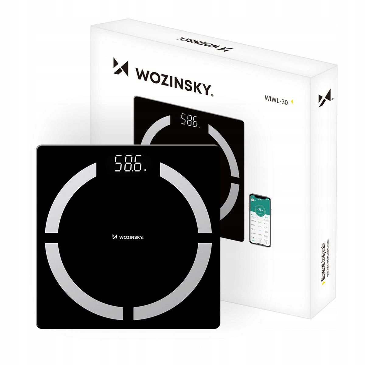 Bluetooth Smart Analytical Bathroom Scale 180 kg - Black