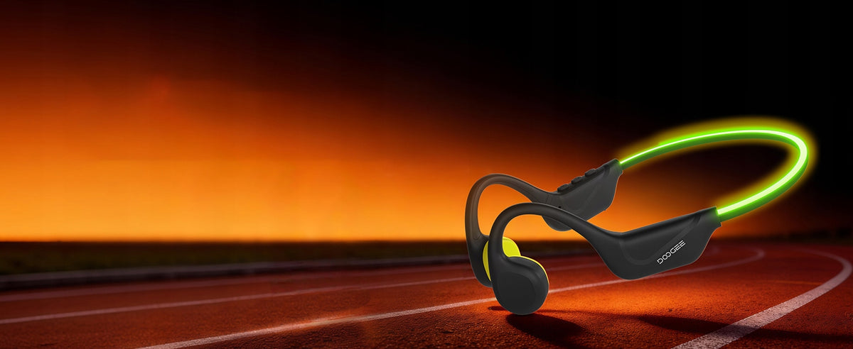 Bone Conduction Wireless Headphones DOOGEE BoneBeatRunRAY LED Manufacturer code Turbo Blue