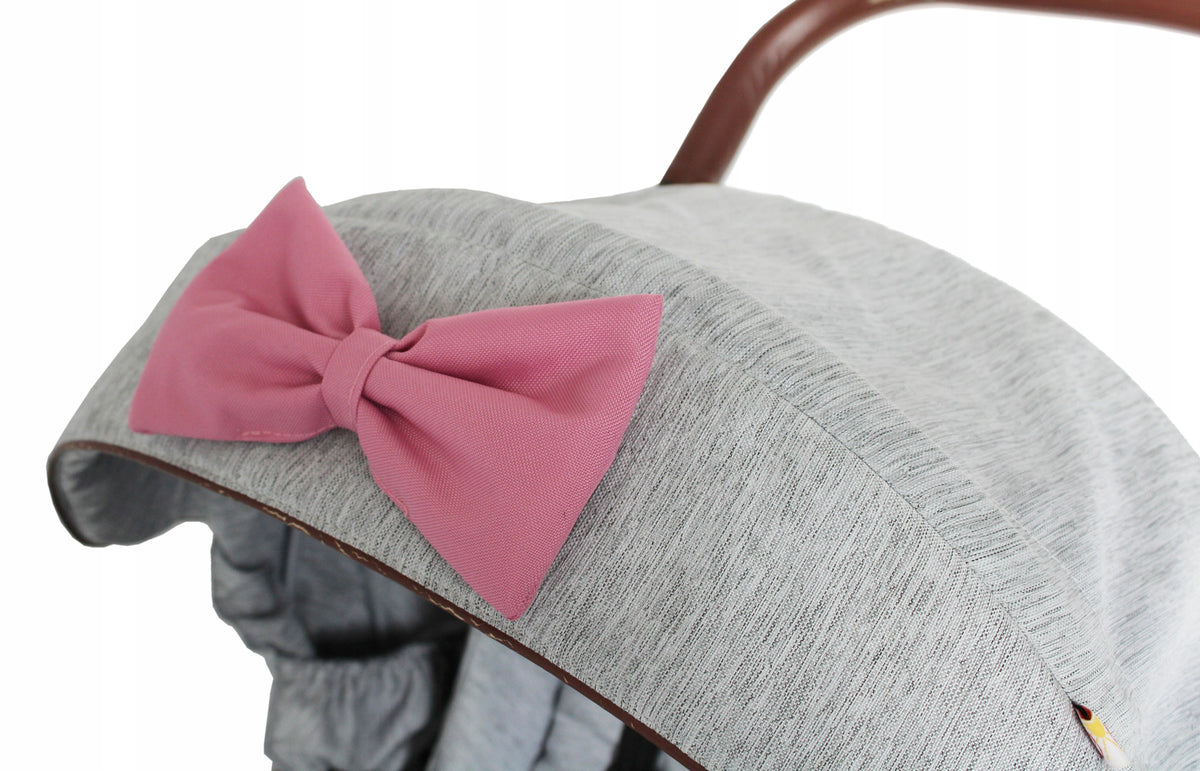 Bow bow for stroller crib raspberry pink