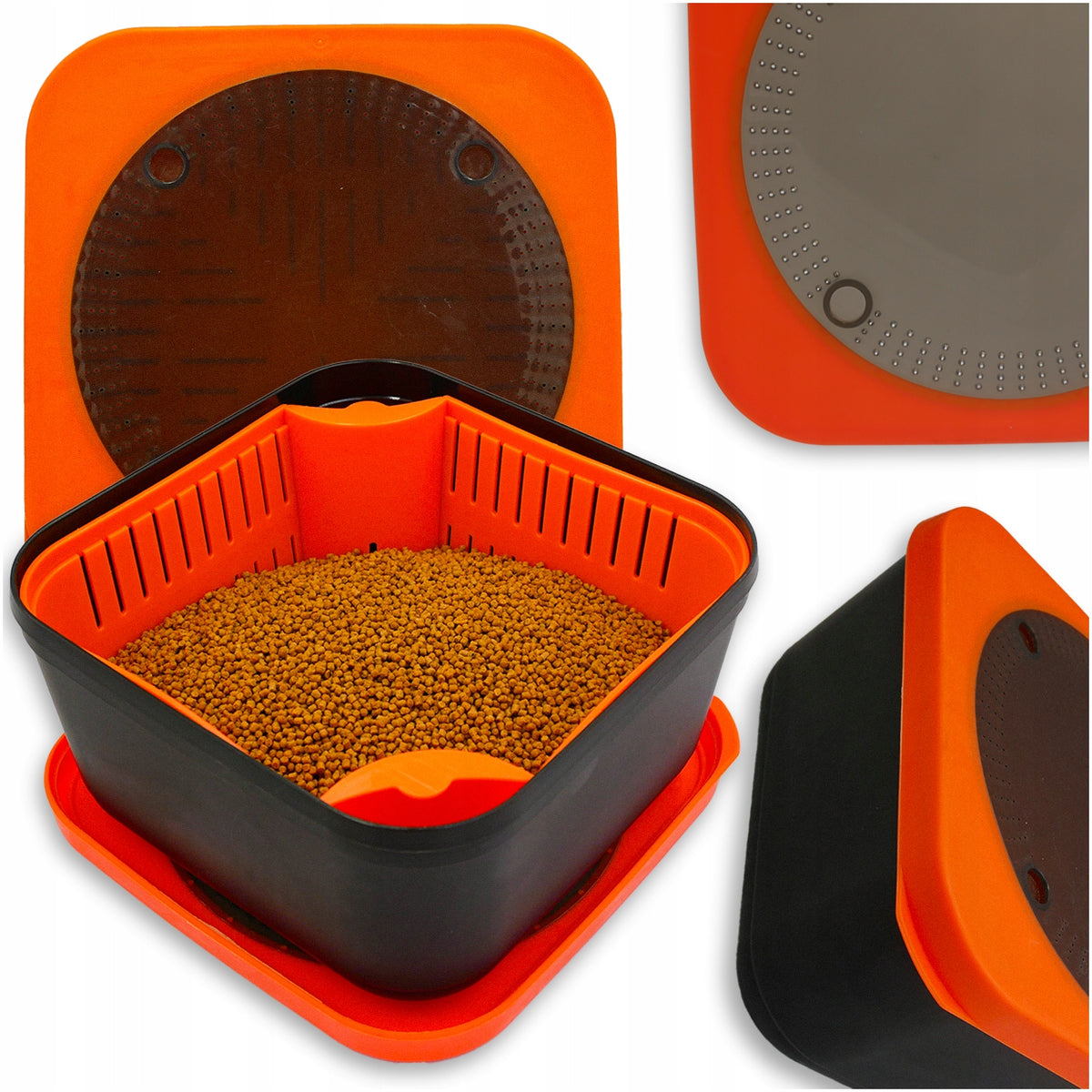 Box Miracle Fish PELLET SOAKING BOX CONTAINER 9cm+ STRAINER
