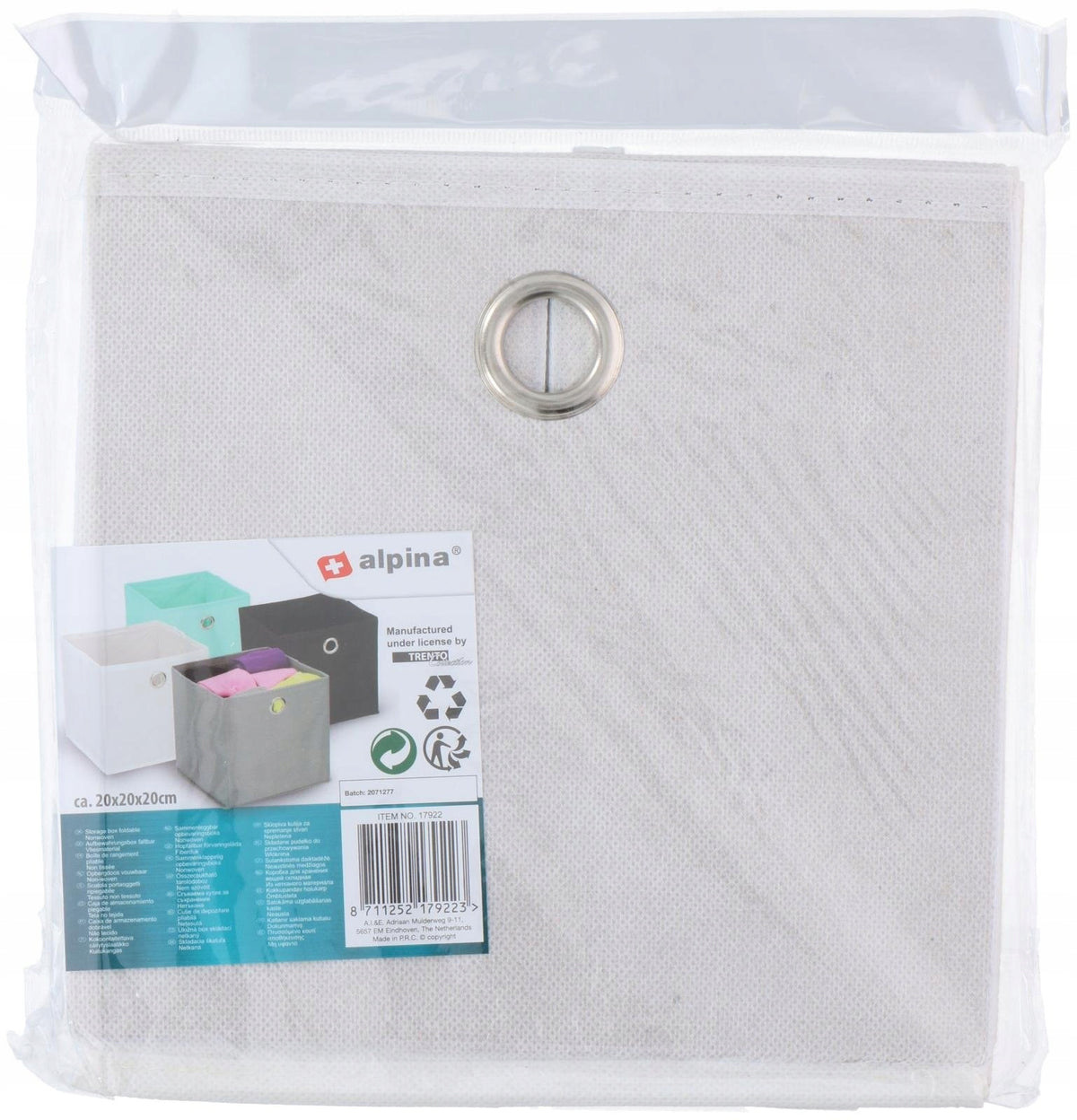 Box storage box folding ALPINA white 20x20 cm Manufacturer code 5907038357807