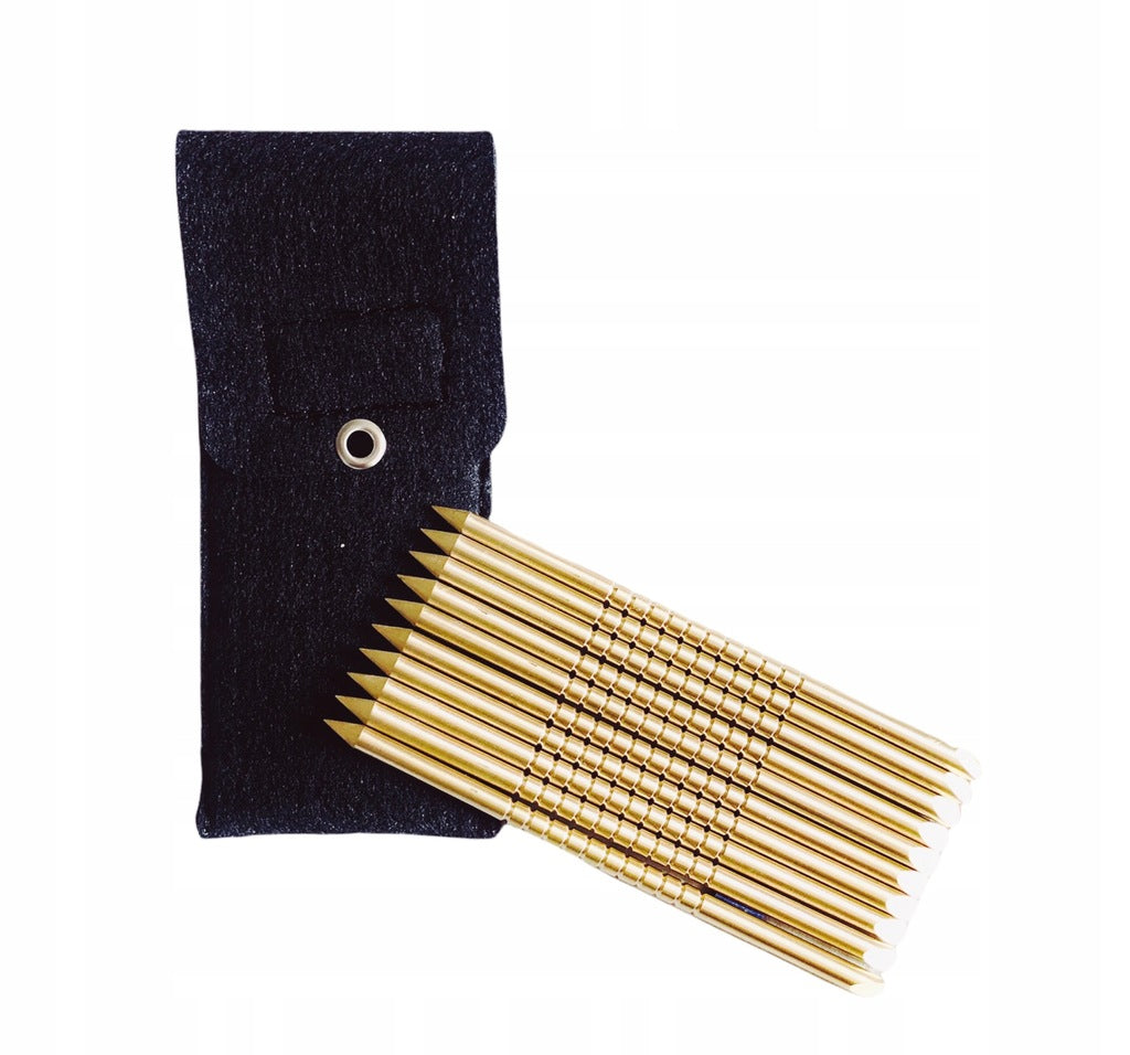 Brass Moletized Pins PRO SET OF 10 + Pinotherapy Case