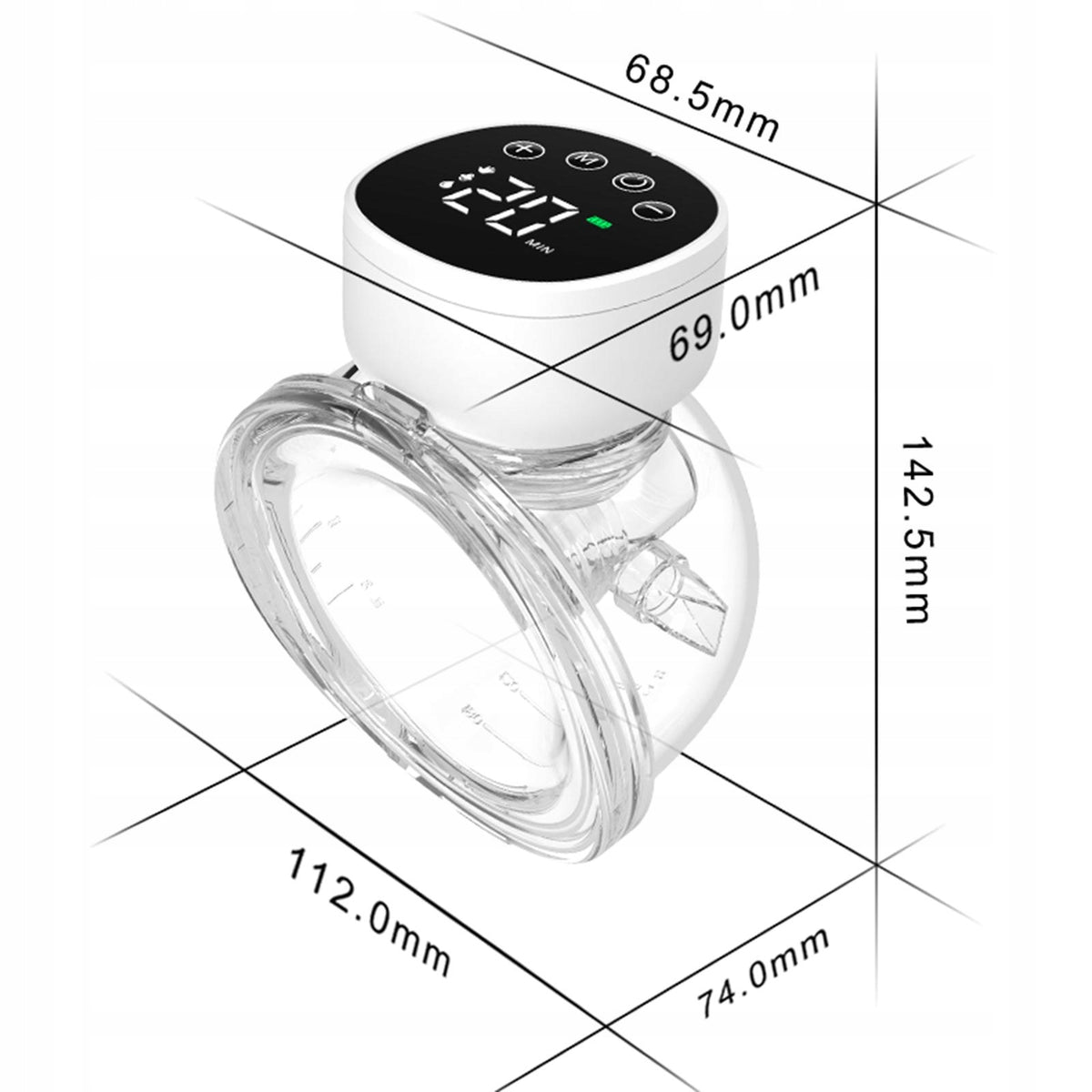 Breast Pump Wearable 3 Modes 9 Levels Anti Backflow Design Smart Black 2pcs Medical device no